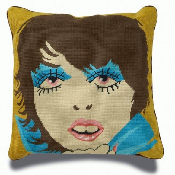 Jonathan Adler Disco Lady Liza Minelli Pillow Studio 54 - Needlepoint & Fab! - Picture 1 of 3
